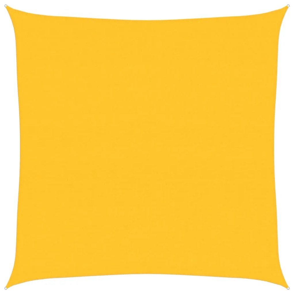 sárga négyzet alakú HDPE napvitorla 160 g/m² 6x6 m
