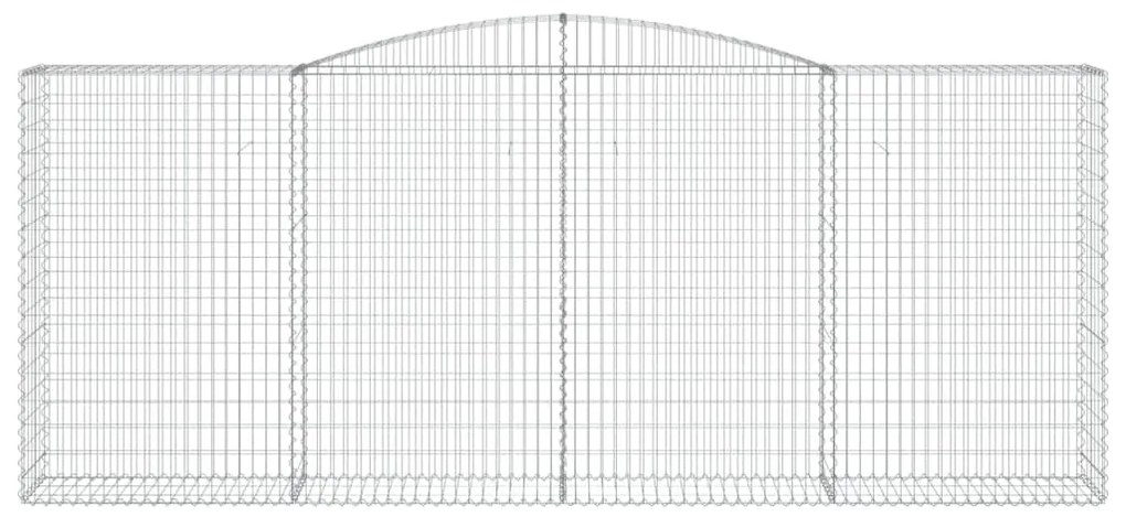 vidaXL 9 db íves horganyzott vas gabion kosár 400x50x160/180 cm