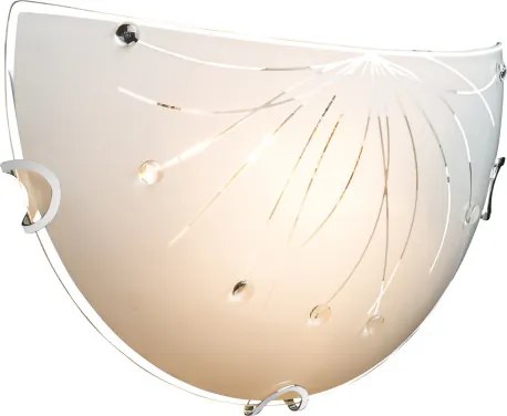 Globo 40402W Fali króm, fehér üveg , BxH:300x160, AL:65, exkl. 1xE27 ILLU 60W 230V