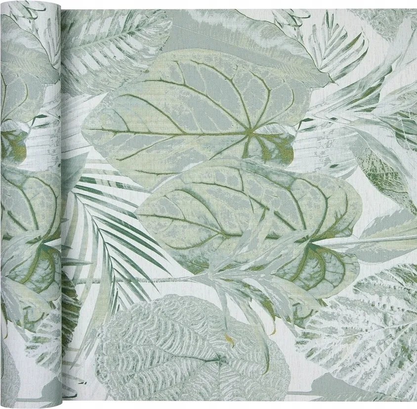 Vinyl tapéta flizelin nagy zöld dzsungel levelek