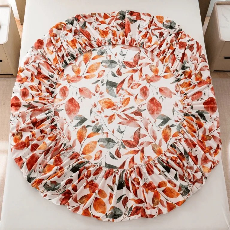 Mikroszálas lepedő AUTUMN LEAVES színes 90x200 cm