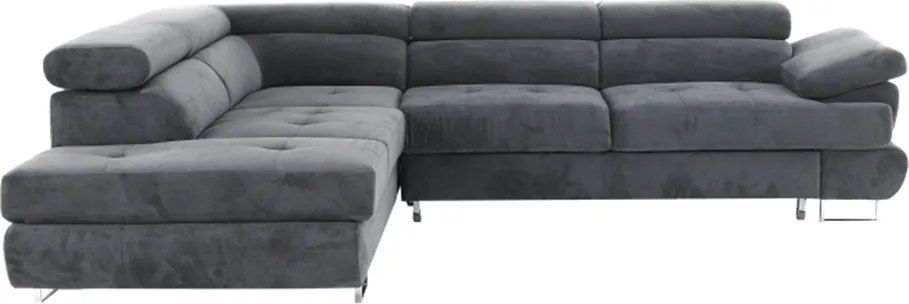 Ülőgarnitúra, szürke, szövet, balos, BUTON P