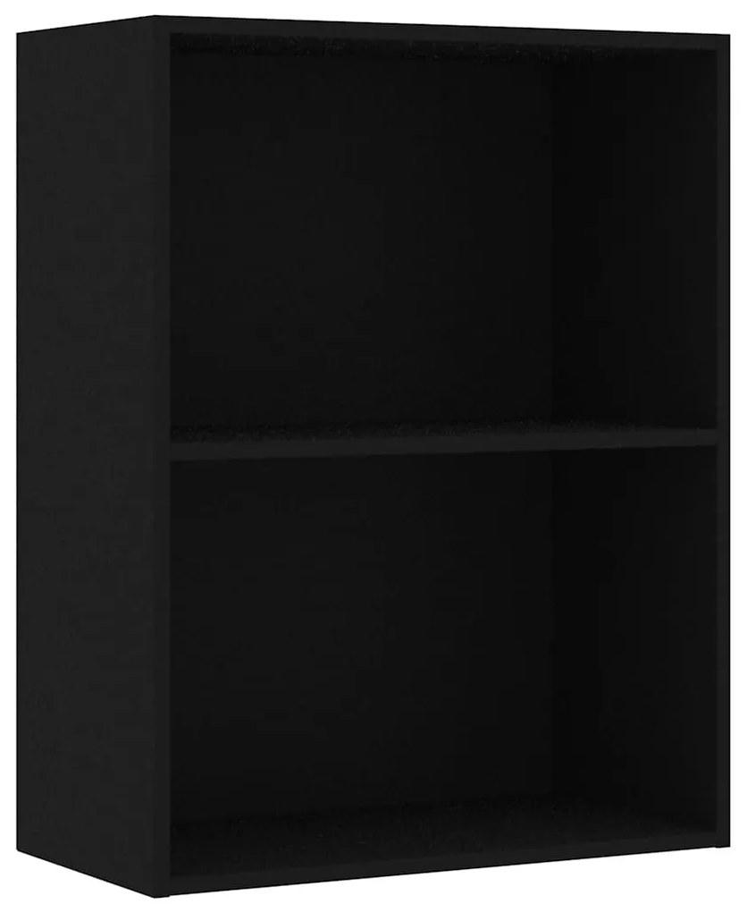 fekete szerelt fa könyvszekrény 60x30x76,5 cm