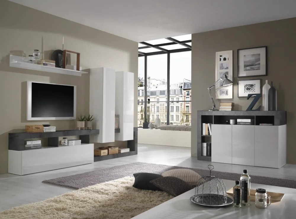 Hamburg TV állvány fehér, oxidált 277 cm