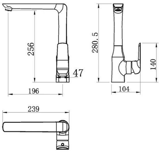 Novaservis - NOBLESS TINA fekete mosogató csaptelep