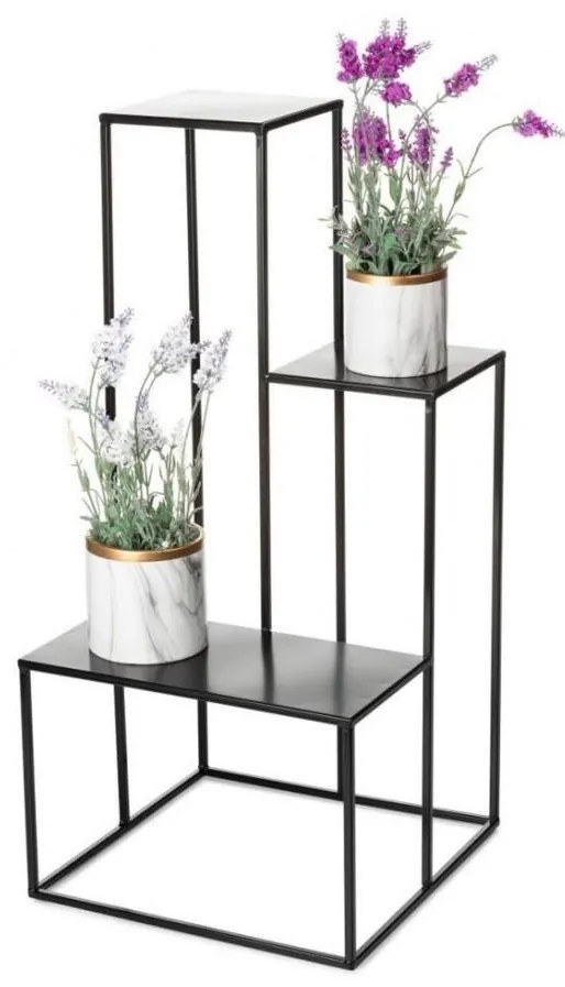 KASKADA virágtartó állvány 85x40 cm fekete