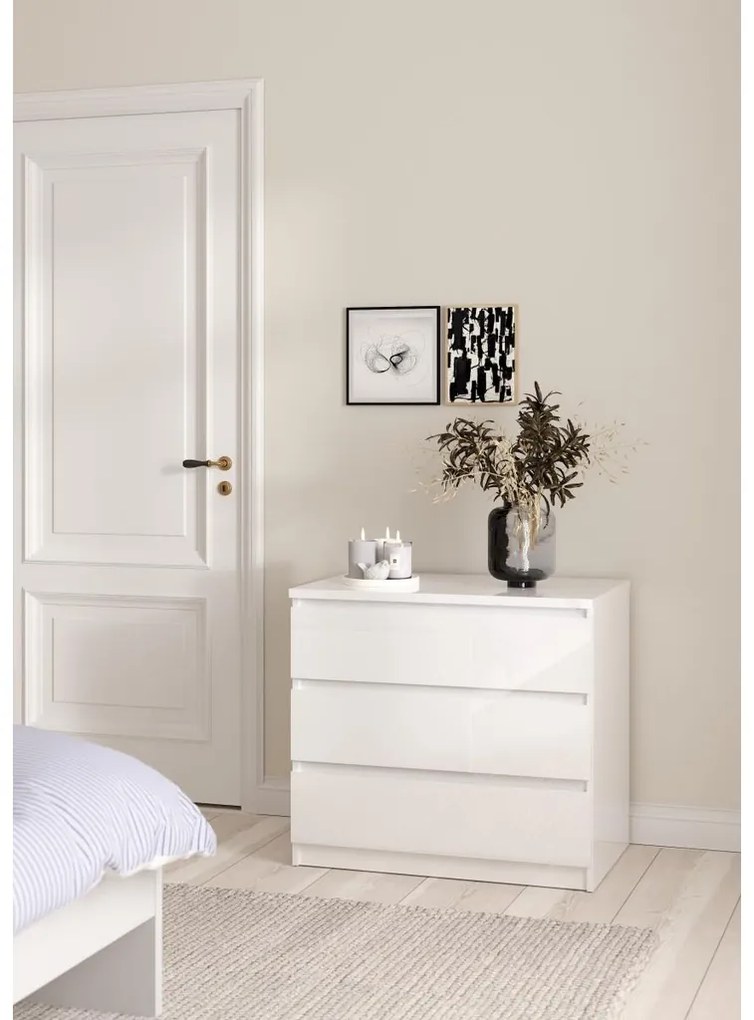 Simplicity komód 77 x 50 x 68 cm, fehér fényes
