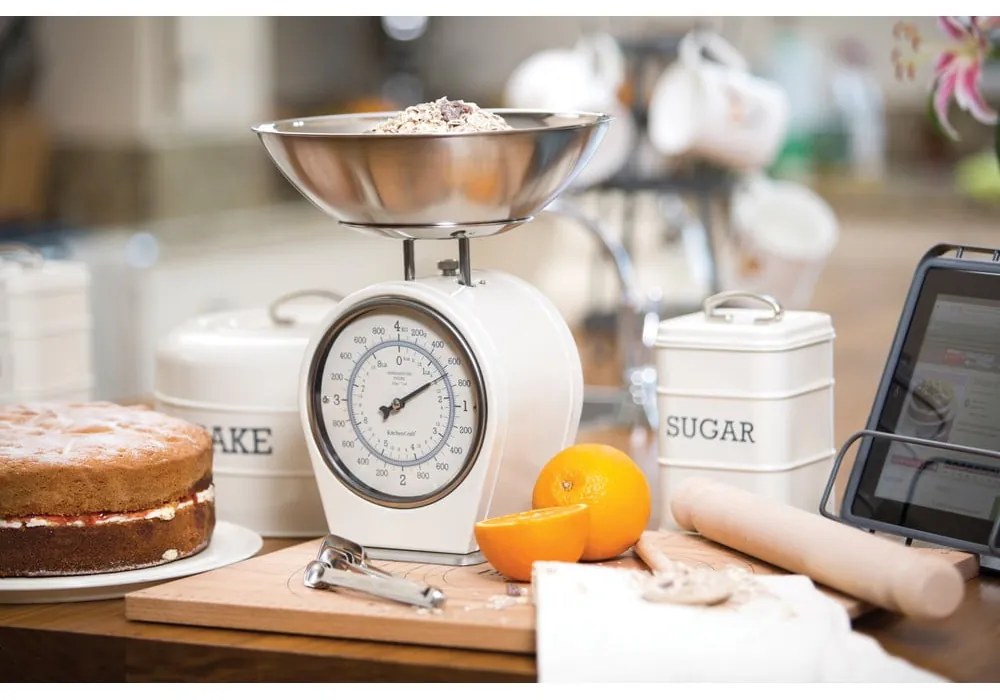 Living Nostalgia krémszínű konyhai mérleg, max. 4 kg - Kitchen Craft