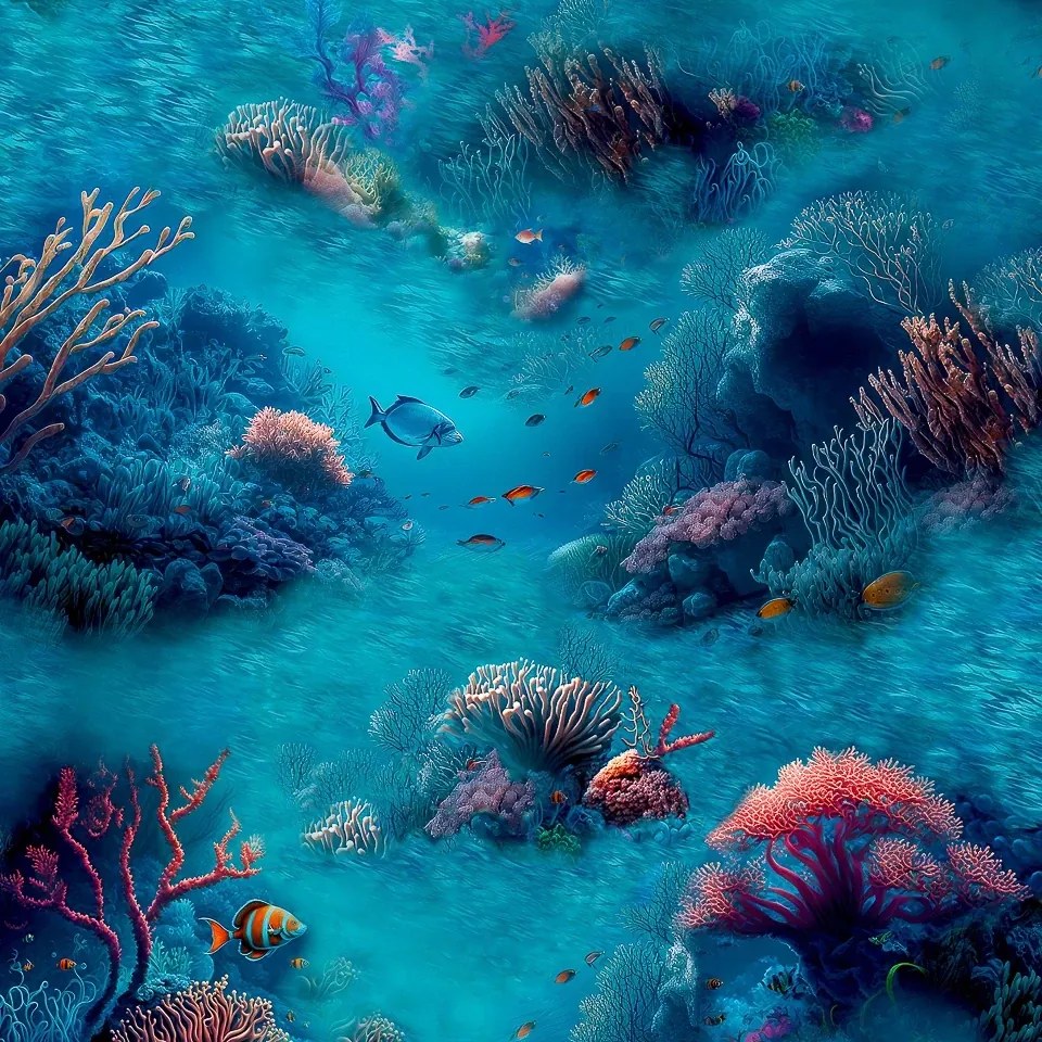 Arthouse Signature 2 Under The Sea kék halas papír tapéta – 923808