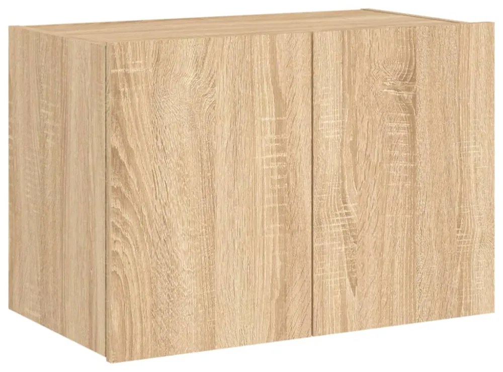 sonoma tölgy színű fali TV-szekrény LED-ekkel 60x35x41 cm