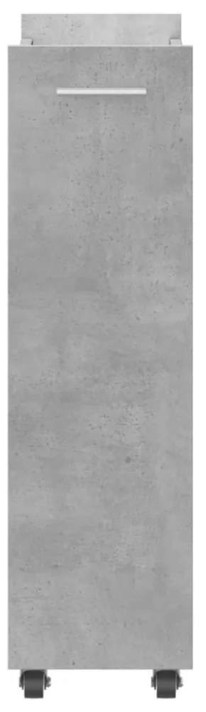 betonszürke szerelt fa szekrény kerekekkel 60 x 22 x 79 cm