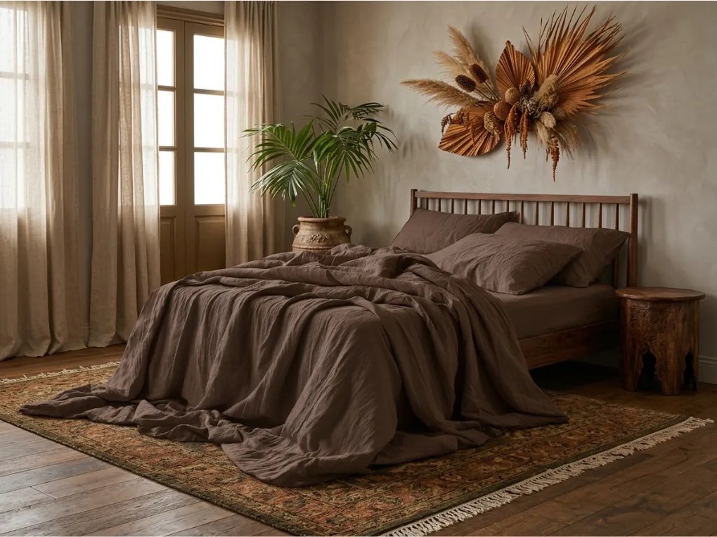 Musselin ágynemű MUSSARI sötétbarna Ágyneműhuzat mérete: 70 x 90 cm | 140 x 220 cm