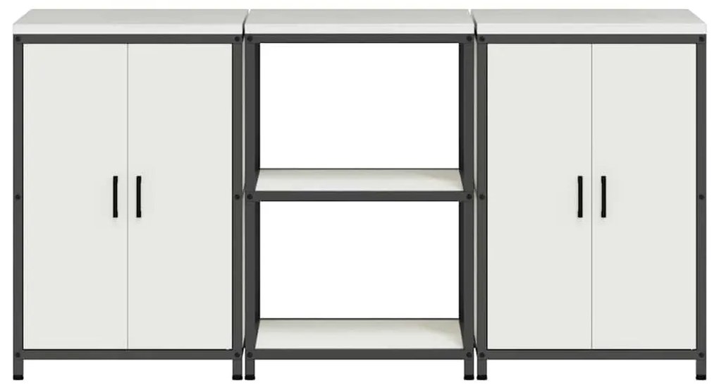 Konyhai Tároló Készlet polcokkal 3 pcs Fehér 180 x 50 x 92 cm