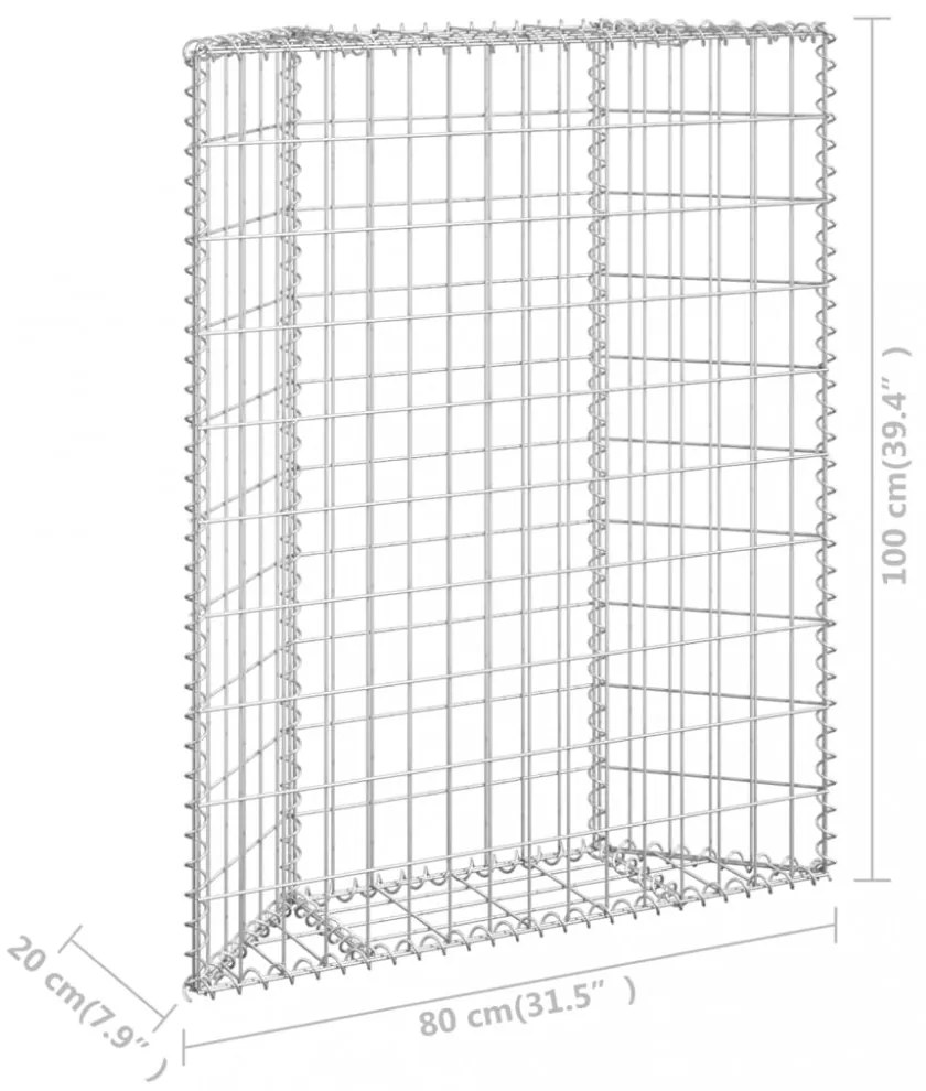 trapéz alakú horganyzott acél gabion magaságyás 80x20x100 cm