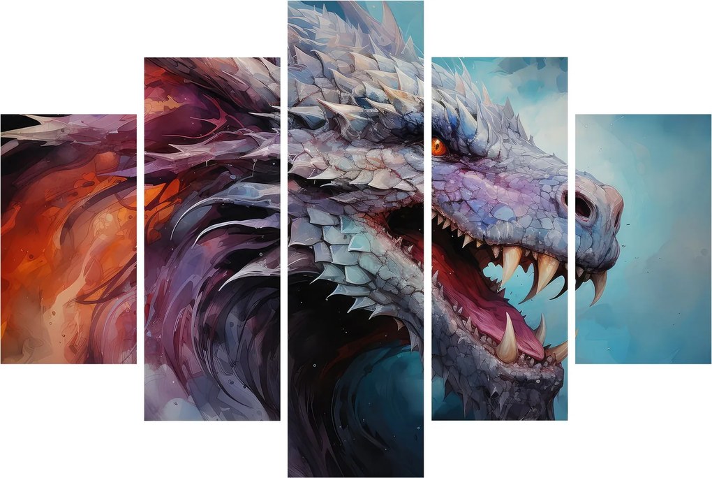 Kép - Egy sárkány illusztrációja (150x105 cm)