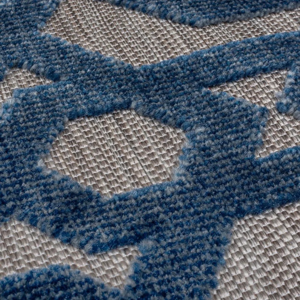 Kék kerek kültéri szőnyeg ø 160 cm Oro - Flair Rugs