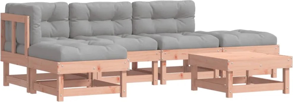 vidaXL 6 részes tömör duglászfenyő kerti társalgószett párnákkal