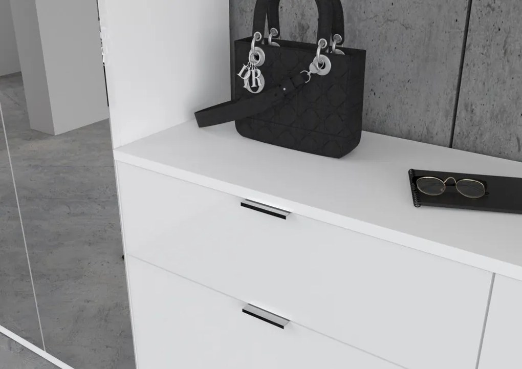 Project X széles 2 ajtós komód fali polccal és akasztóval