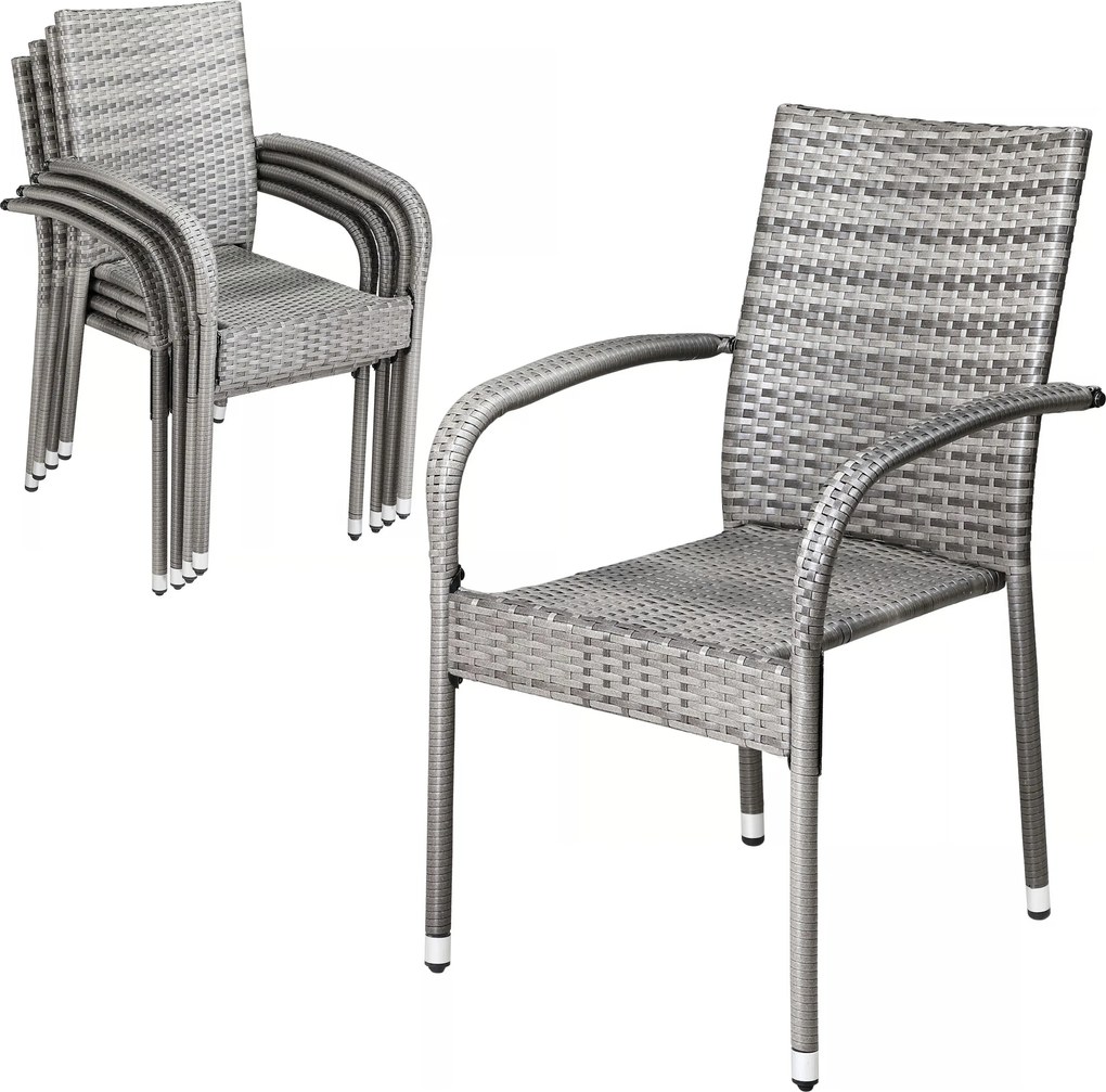 Deuba Comfort rattan székek 4 db - szürke