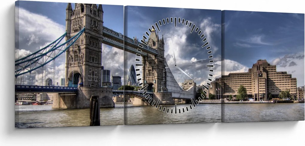 Kép - Tower Bridge Londonban (órával) (90x30 cm)
