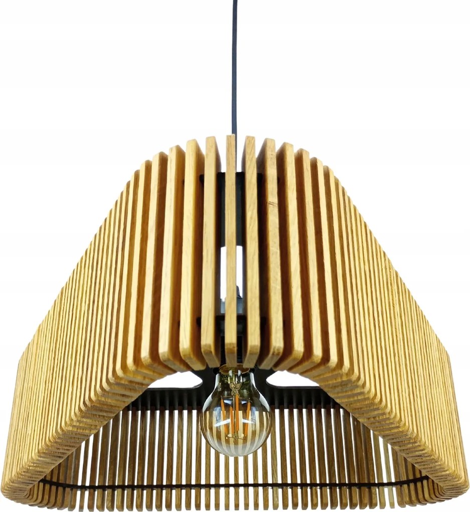 Modern lamellás tölgy függőlámpa LT1X38 loft natúr Handmade