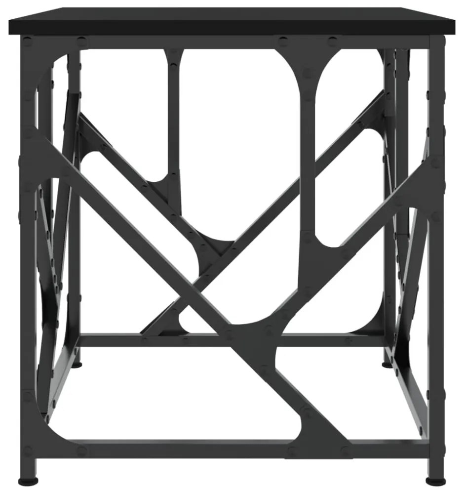 fekete szerelt fa dohányzóasztal 45x45x47,5 cm
