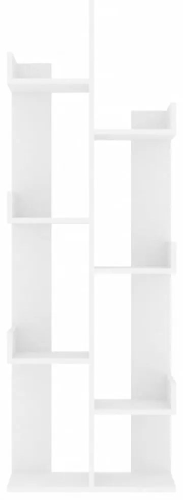 fehér szerelt fa könyvszekrény 48 x 25,5 x 140 cm