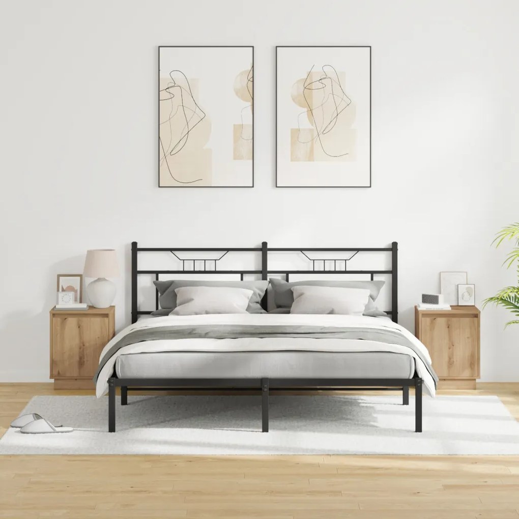 LED világításos éjjeli szekrények 2 db Kézműves tölgyszín 39x34,5x50 cm