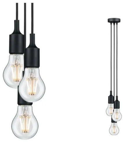 Paulmann 50382 - 3xE27/60W Tápkábel KETIL 230V