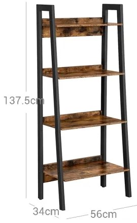 Könyvszekrény NAVARO barna/fekete