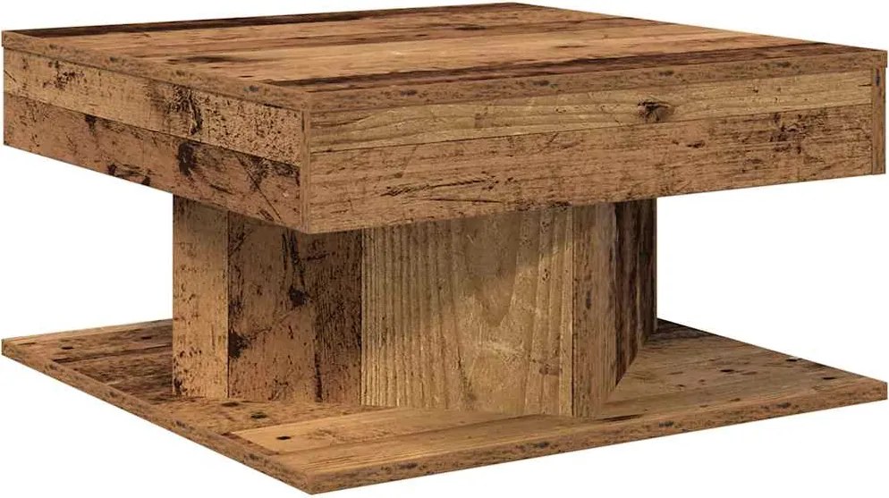 vidaXL dohányzóasztal Régi fa 55x55x30 cm Gépelt fa