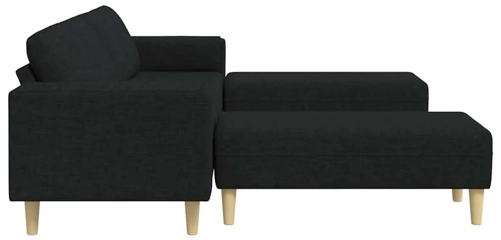 Kanapé Szett 3 pcs Fekete szövet