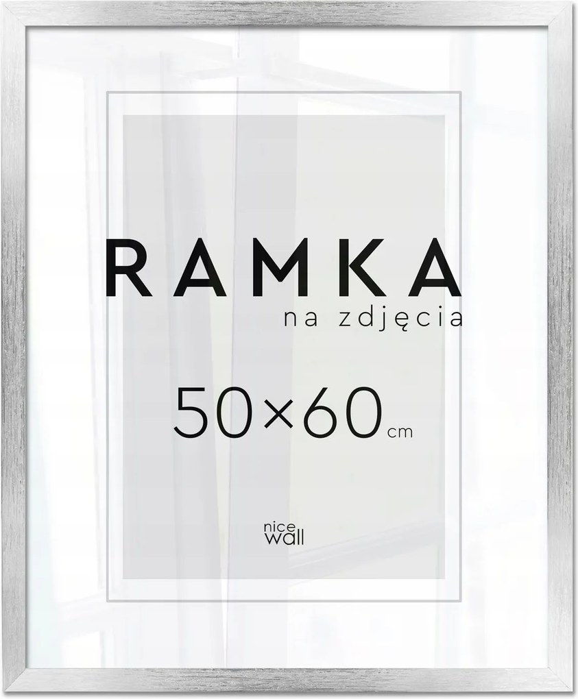 Képkeret 50x60 Képkeret Fotó poszter 60x50 ezüst