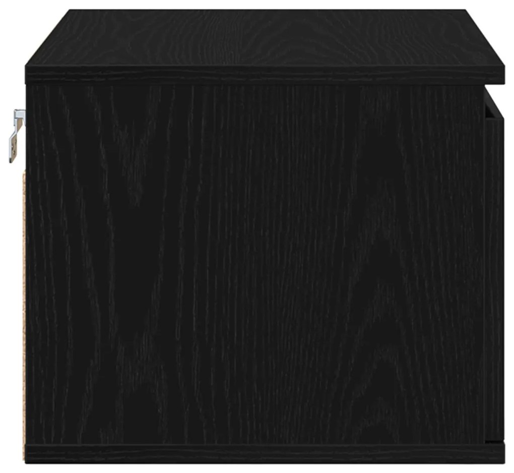 Éjjeli szekrény LED világítással, Fekete tölgy 50x36x30 cm