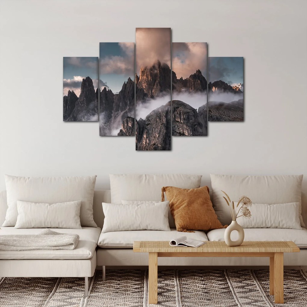 Kép - A ködben rejtett olasz dolomitok (150x105 cm)