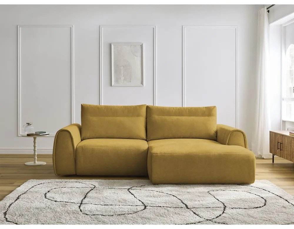 Okkersárga sarokkanapé Aden – Bobochic Paris