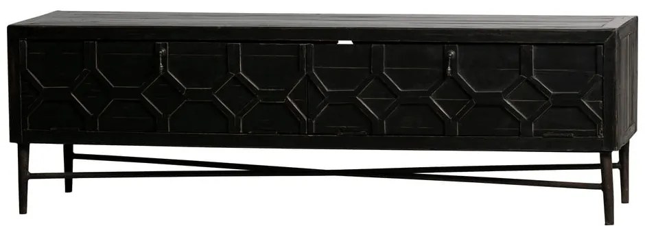 Fekete újrahasznosított fa TV-állvány 160x50 cm Bequest – BePureHome