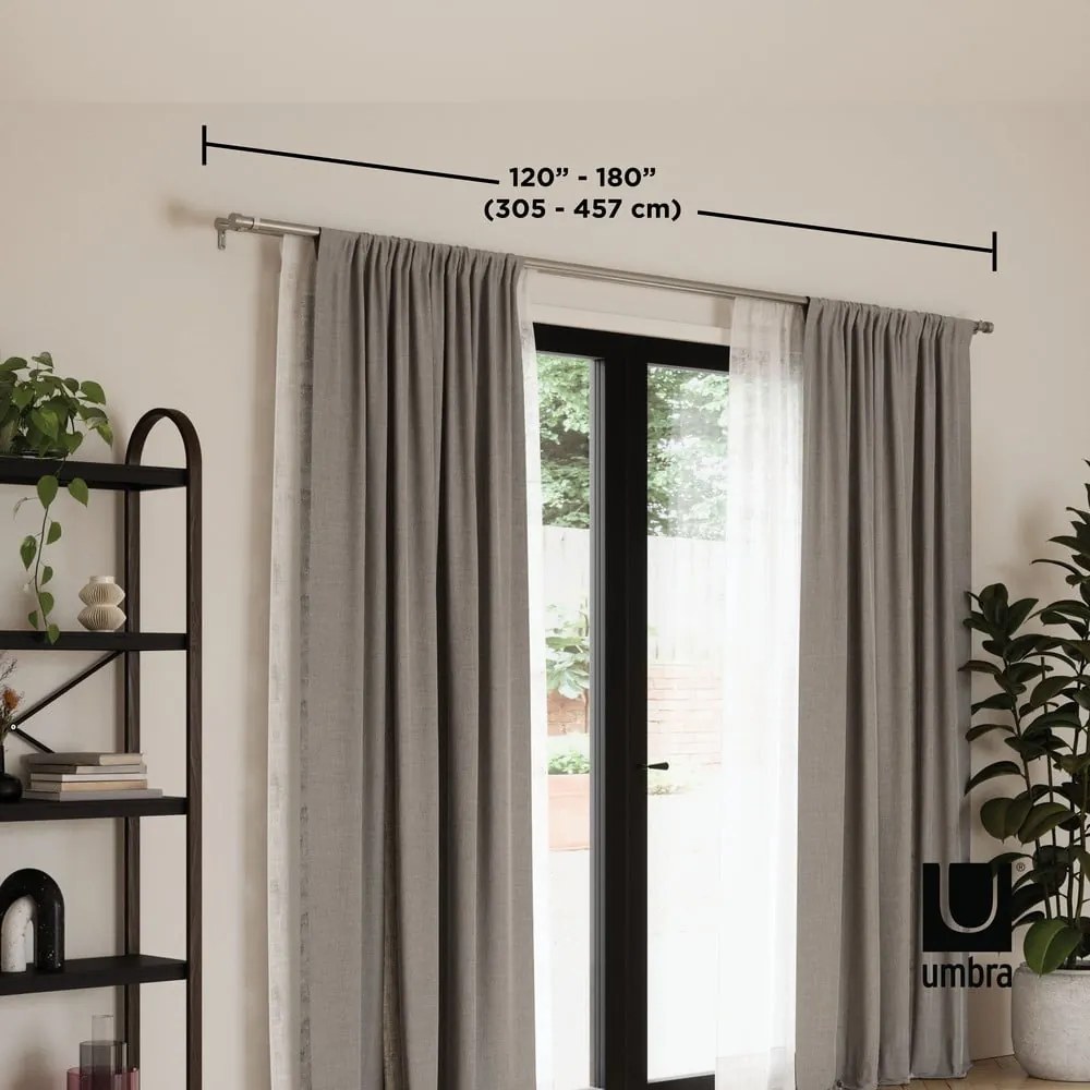 Acél bővíthető-dupla függönykarnis 305 - 457 cm Cappa – Umbra