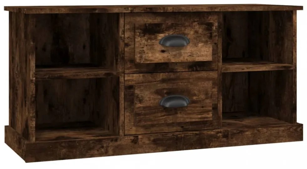 füstös tölgy színű szerelt fa TV-szekrény 99,5x35,5x48 cm
