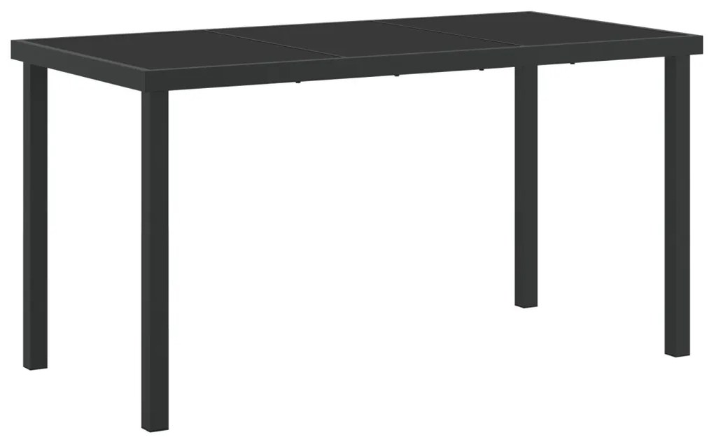 5 darabos kert étkező szett Fekete Poly Rattan
