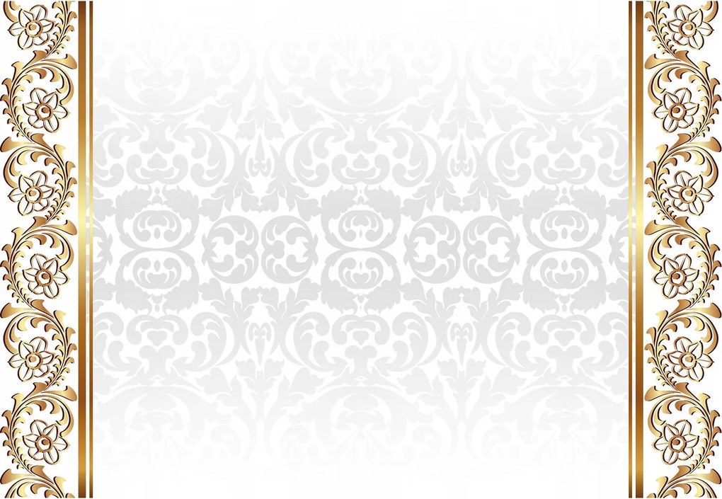 Fotótapéta flizelina Arany virágok dísz elegancia klasszikus 254x184 +ragasztó