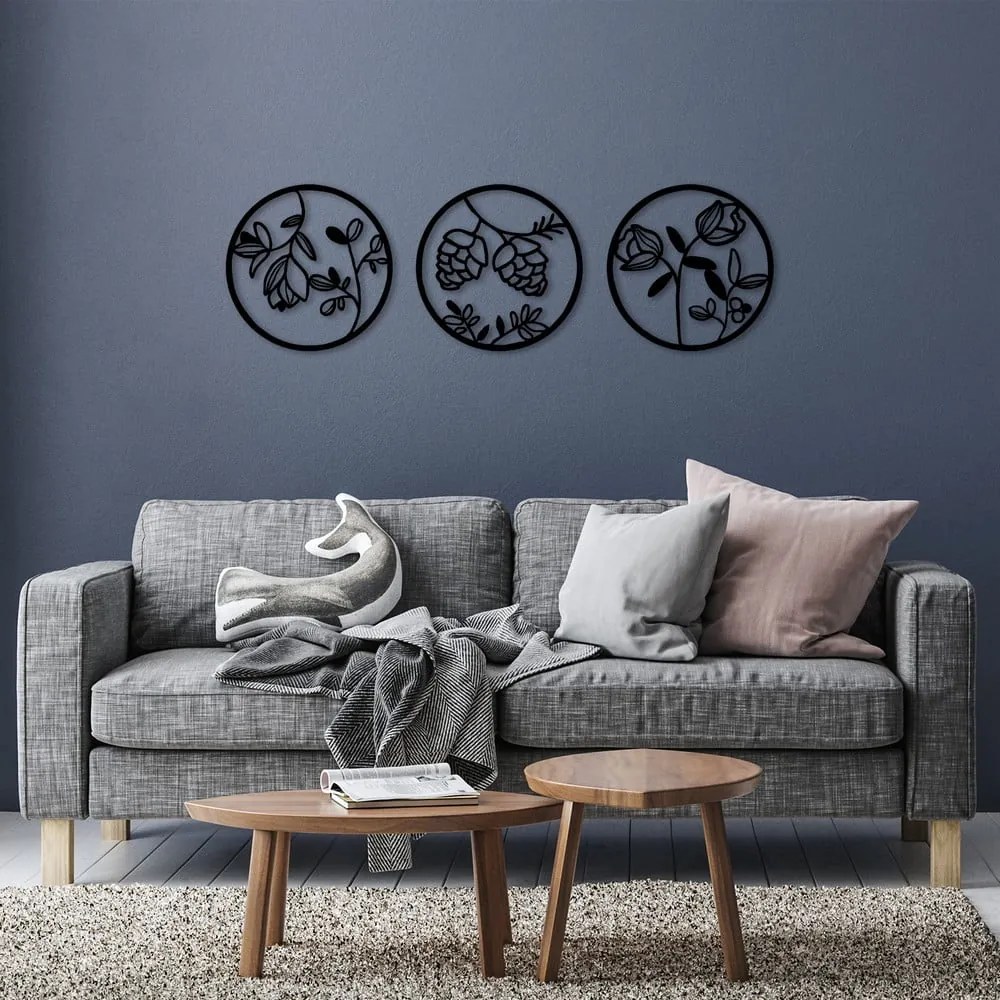 Fém fali dekoráció Floral – Wallity