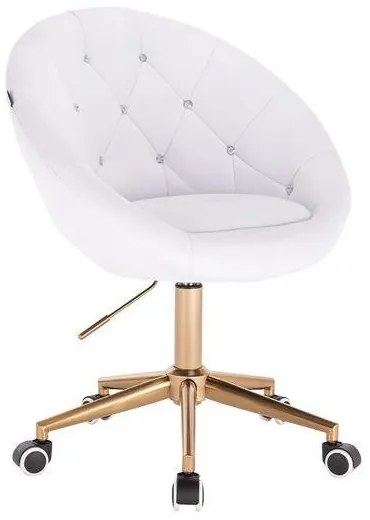 HC8516CK Fehér modern műbőr szék arany lábbal