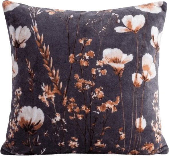 Kétoldalas Párnahuzat DUO SENSE ARVENA 45x45 cm mikroplüss/flanel, sötétszürke