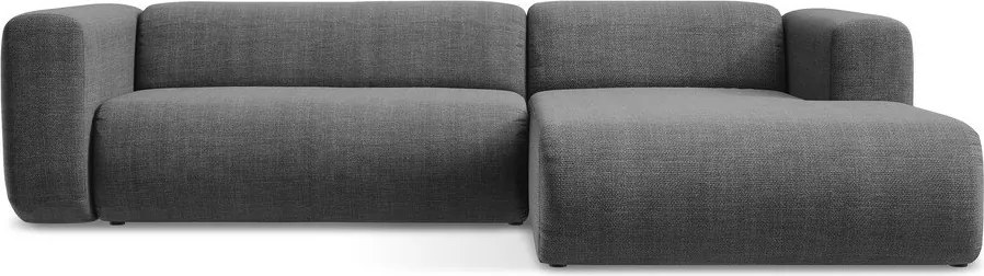 Szürke sarokkanapé (jobb oldali-heverő résszel) Ekahi – Makamii