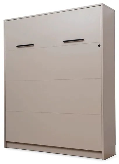 Modern összecsukható fali ágy 160x200 cm, függőleges - loft fekete / lancelot tölgy