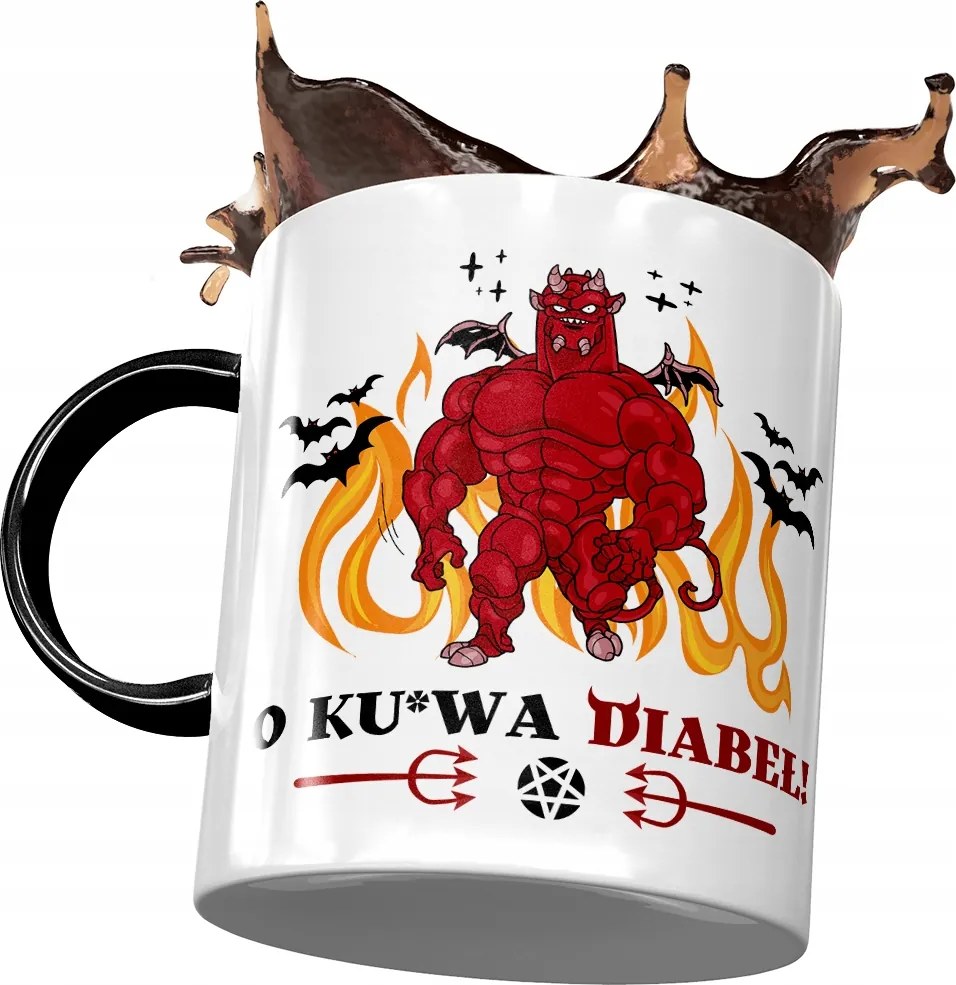 Bögre Fekete Vicces Ördög Ajándék Nyomtatott Fotóval