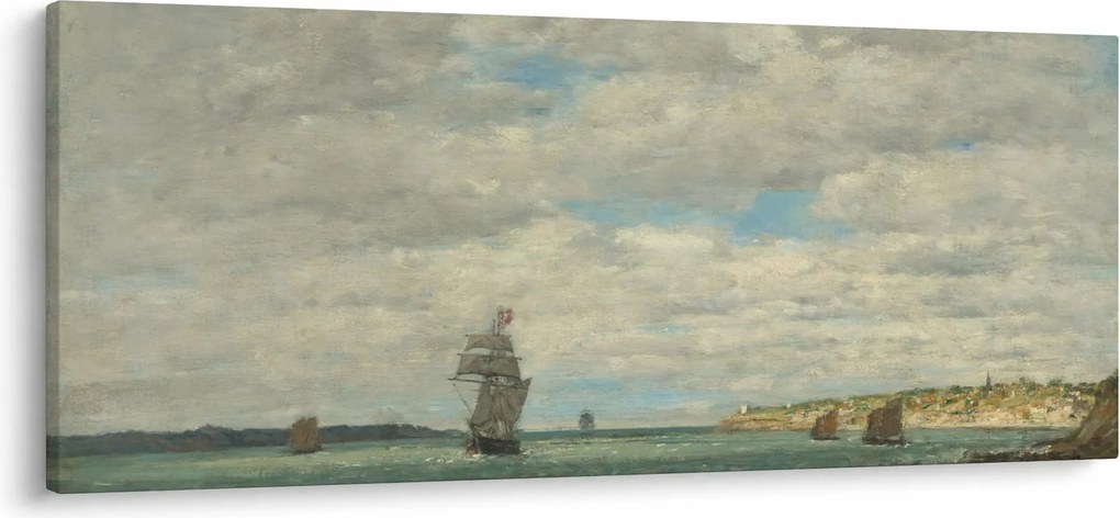 Kép - Eugène Boudin, Coast of Brittany, reprodukciók (120x50 cm)