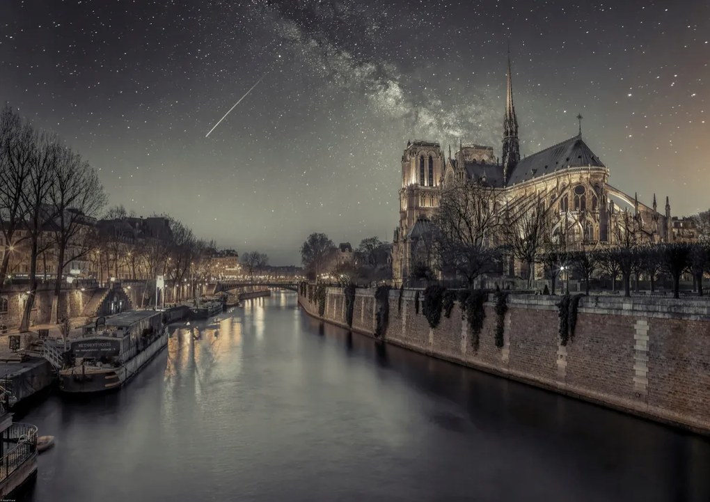 Poszter 84,1x59,4cm Notre-Dame de Paris éjszaka, Assaf Frank