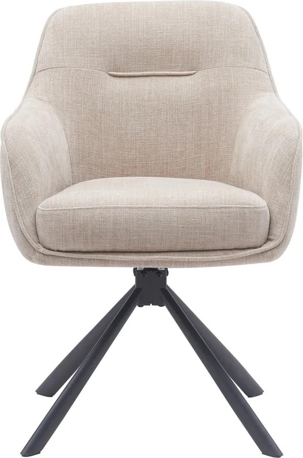 Krémszínű kárpitozott étkezőfotel szett 2 db-os Avola – Unique Furniture